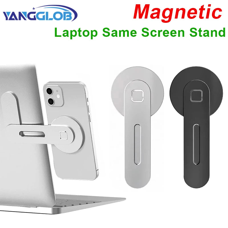 Car Phone Stand Laptop Same Screen Stand Magnetic Ultrathin Display Side Foldable Rollover Camera Flat Aluminum Alloy Back Mount