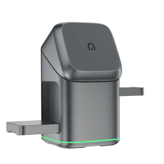 3 in 1 Charging Station Iphone Mag-Safe Charger, Rotating Wireless Charger Stand for Iphone 12~16 Series,Iwatch, Airpods