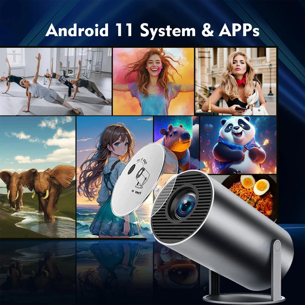 Hy300 Pro New Projector 4K Android Wifi 1080P 1280*720P HD Home Cinema Outdoor Portable Video Movies Led Mini Projetor