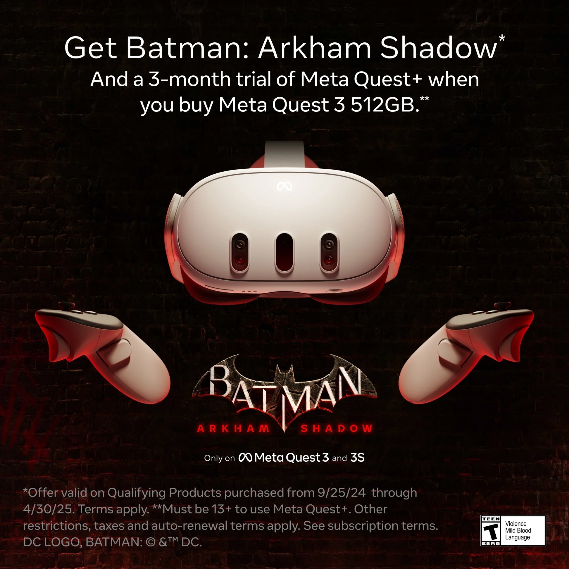 Quest 3 512GB – Get Batman: Arkham Shadow and a 3-Month Trial of  Horizon+ Included – All-In-One Headset